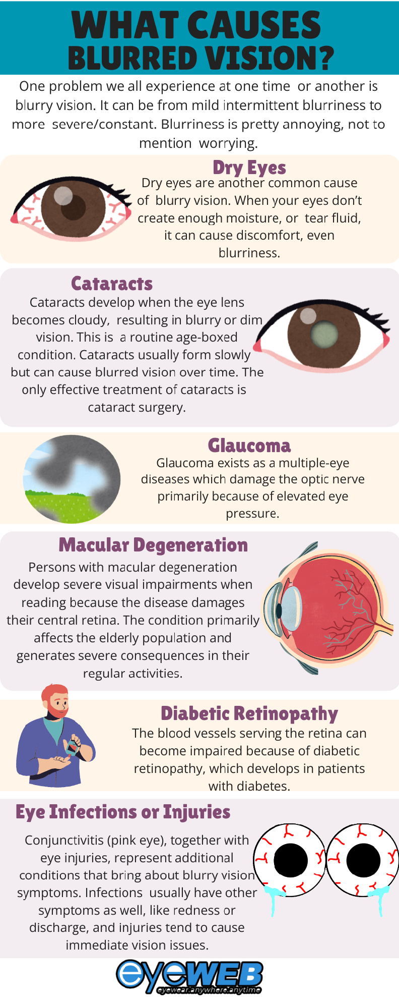 Infographic about what causes blurred vision 